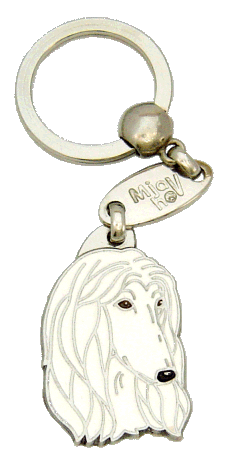 Galgo afegão branco - pet ID tag, dog ID tags, pet tags, personalized pet tags MjavHov - engraved pet tags online